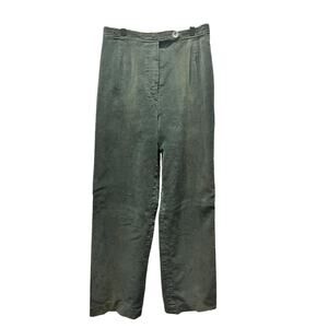 Evan Picone Vintage Women's Corduroy Green Highwaisted Wide Leg Pants Size Small